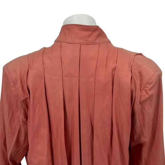 Remy Pleated Leather Jacket Womens SZ S Pink Retro Vintage Barbiecore 80s VTG - Picture 7 of 12